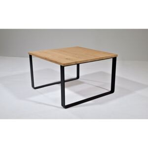 Majstrštych Konferenční stůl Budníček Typ a sukovitost dřeva: Dub bezsukovitý (bez příplatku), Barva kovových nohou: Černá mat - RAL 9005 (bez příplatku), Velikost stolu (D x Š x V): 65 x 65 x 45 (cm)