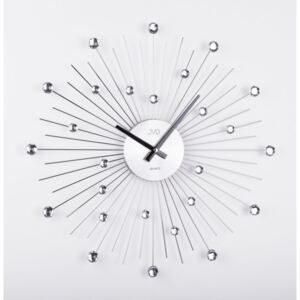 Luxusní paprskovité kovové nástěnné hodiny JVD HT071 s kamínky POŠTOVNÉ ZDARMA! (POŠTOVNÉ ZDARMA!!)