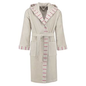 Pánský nebo dámský župan s kapsami a s kapucí, kabát po koupeli, 100% bavlněné froté - béžová barva, Esprit - L
