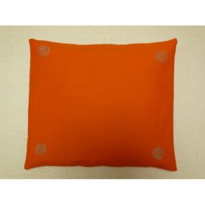 S radostí - vlastní výroba Pohankový polštář na spaní oranžový se spirálama Velikost: 35 x 40 cm