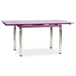 GD-018 jídelní stůl fialový kov/tvrzené sklo fialové