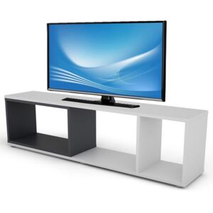 TV stolek/regál Cubix, bílý/grafitově šedý