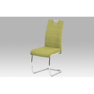 HC-482 GRN2 - Jídelní židle, potah olivově zelená látka, kovová chromovaná pohupová podnož