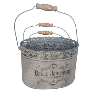 Sada 3ks plechový box s rukojetí Belle Jardiniere - 28*21*18 cm
