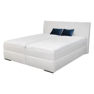 Leona 2 manželská postel 180 cm, bílá eco kůže