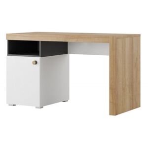 RIVIÉRA 40 psací stůl s úložným prostorem, černý mat/dub riviéra/bílá mat