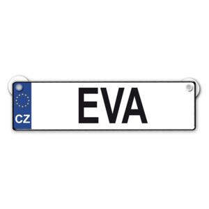 Originální SPZ cedulka se jménem EVA
