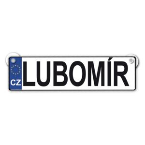 Originální SPZ cedulka se jménem LUBOMÍR