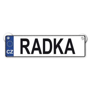 Originální SPZ cedulka se jménem RADKA