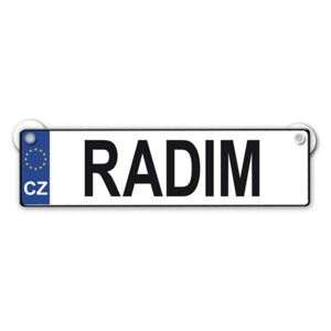 Originální SPZ cedulka se jménem RADIM