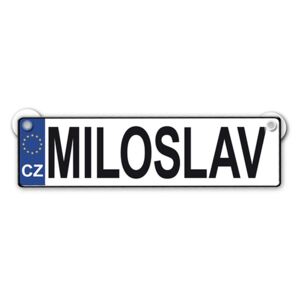 Originální SPZ cedulka se jménem MILOSLAV