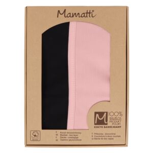 Mamatti Dětská oboustranná bavl. deka, Mašle - 80 x 90 cm, v dárk. krabičce, pudrová-černá
