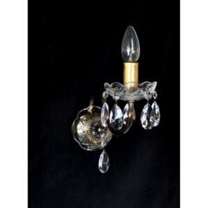 1 Arm crystal wall light with metal arms cut almonds - ANTIK brass