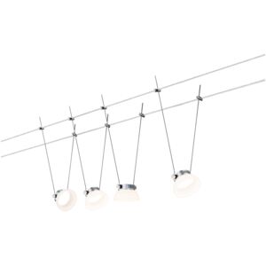 Paulmann Wire lankový systém Set IceLed I LED 4x4W Matný chrom/Bílá 941.12 P 94112