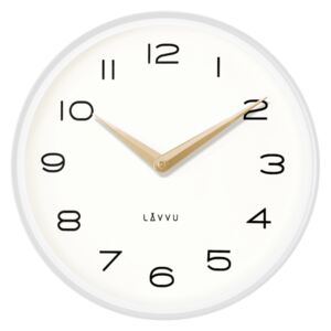 Bílé kovové minimalistické hodiny LAVVU LIVING LCT1212