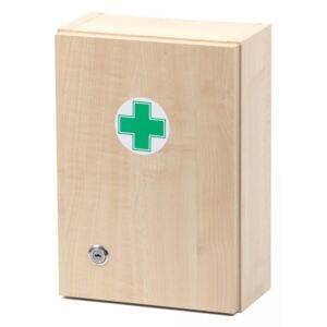 Nástěnná lékárnička s náplní pro 5 osob přírodní dřevo