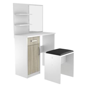 Toaletní stolek Natey a taburet - kombinace barev Alaska bílá
