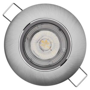 EMOS LED bodové svítidlo Exclusive stříbrné, kruh 8W teplá bílá 1540110710