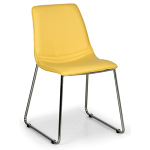 Kožená konferenční židle SPRING, žlutá, 4 ks