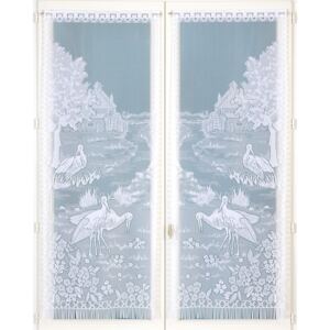 Blancheporte Dvojdílná vitrážová záclona s motivem labutí bílá 44x120cm