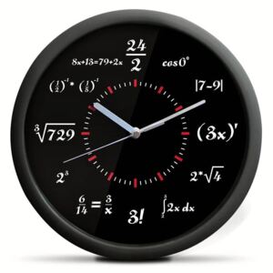Matematické hodiny De luxe - Černé