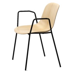 Moderní dřevená židle Máni s područkami