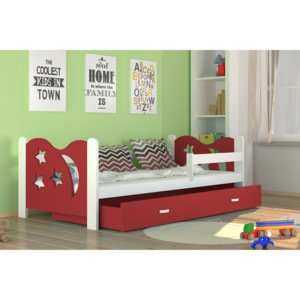 Dětská postel MICKEY color + matrace + rošt ZDARMA, 160x80, bílá/červená