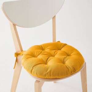 Blancheporte Sada 2 jednobarevných kulatých podsedáků na židli žlutá pr. 40cm