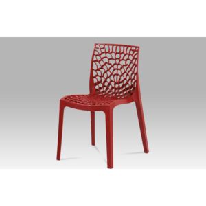 Plastová jídelní židle v červené barvě CT-820 RED AKCE