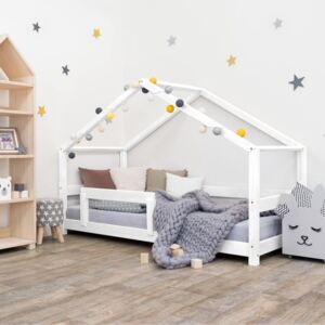 Benlemi Dětská postel domeček Lucky 120x180 cm s bočnicí Barva: Bílá