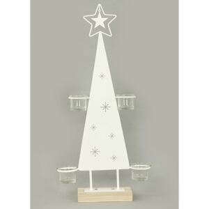 Svícen ve tvaru stromečku, kovová vánoční dekorace AN133