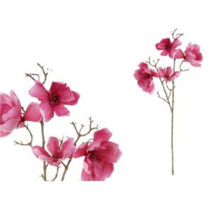 Dekorativní květina - Magnólie 4 květy barva tmavě růžová