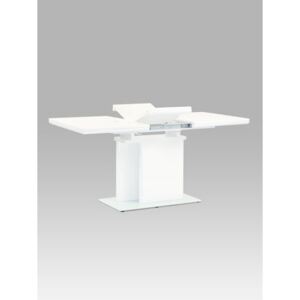 Autronic - Jídelní stůl rozkládací 120+40x80 cm, vysoký lesk bílý - HT-655 WT