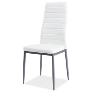 Jídelní židle v bílé ekokůži na kovové konstrukci KN165