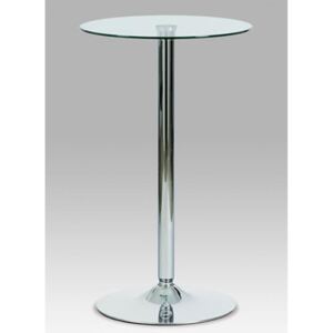 Bar table Tempered glass/chrome, dia 60