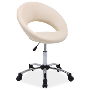 Kancelářská židle béžová ekokůže OF054