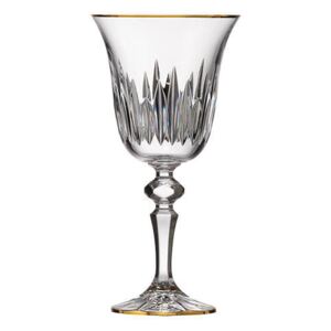 Bohemia Crystal ručně broušené sklenice na bílé víno Prisma Line Gold