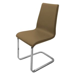 Židle Sinte-SLC s pohupovou podnoží nerezovou, sedák imitace kůže barva písková
