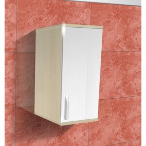Nabytekmorava Koupelnová skříňka závěsná K9 barva skříňky: akát, barva dvířek: bílý lesk