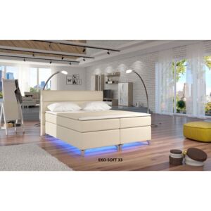 Manželská postel ALEX BOXSPRINGS 180x200 (ekokůže Soft 33) (Moderní)