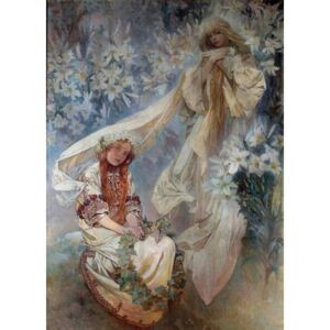 Mucha, Alphonse Marie - Obrazová reprodukce La Madonna au Lys Painting by Alphonse Mucha 1905 Private Collection