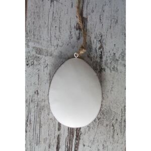 Ego dekor Bílé plechové vajíčko na pověšení