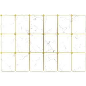 Obkladové 3D PVC panely 81115, rozměr 947 x 635 mm, tloušťka 0,6 mm, mramor bílý se zlatou spárou, REGUL