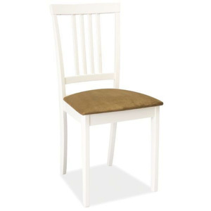 Židle CUTE CD-63, 96x41x43, béžová/bílá tap.45