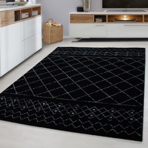 Ayyildiz Kusový koberec moderní Lucca 1830 černý rustikální 080x150 cm