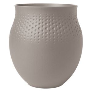 Villeroy & Boch Collier Taupe porcelánová váza Perle, 18 cm