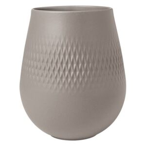 Villeroy & Boch Collier Taupe porcelánová váza Carré, 15 cm