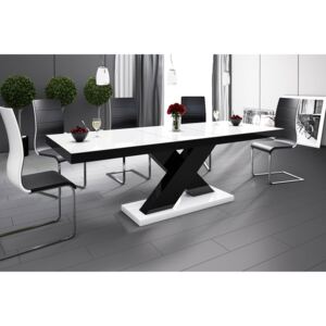 Jídelní stůl XENON, bílo/černý (Luxusní jídelní stůl s velkou paletou)