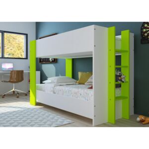 Patrová postel pro dvě děti Bob - bílá, zelená