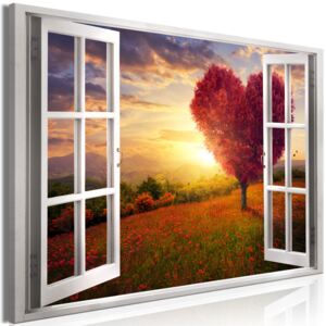 3D obraz okno do krajiny lásky + háčky, hřebíčky ZDARMA Velikost (šířka x výška): 90x60 cm